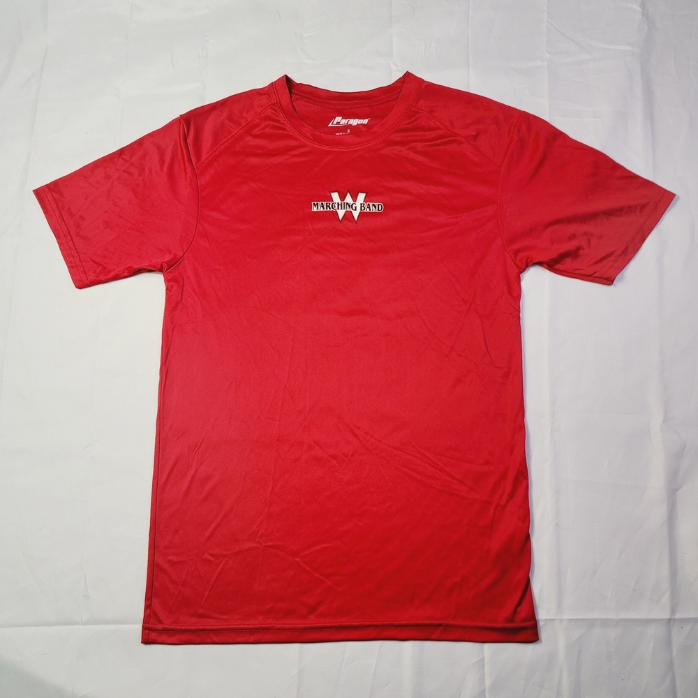 Paragon Men's Marching Band T-Shirt Small Red Performance Active Graphic Tee B61